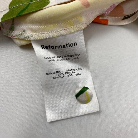 Reformation Poppies Fabrizia Silk Dress 0 New - Picture 15 of 15